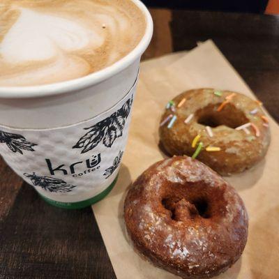 Nutella Latte with Matcha and Chocolate Donuts