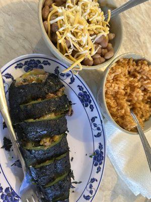 Lunch special stuffed poblano pepper