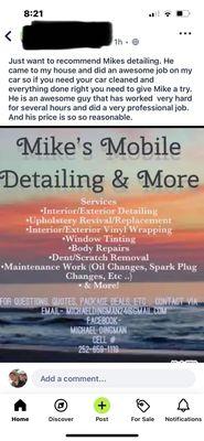 Mike’s Mobile Detailing & More