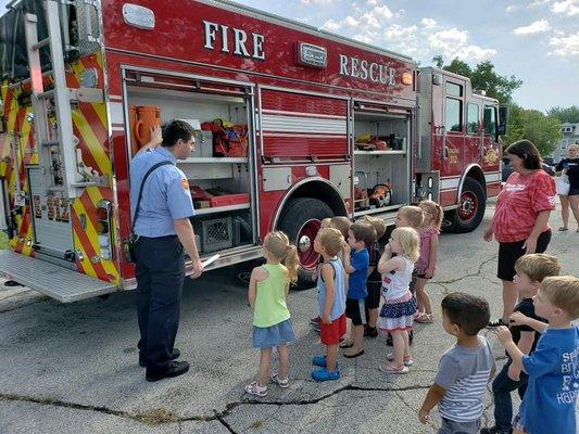 Muscatine Fire Department Visit to Happy Time Preschool