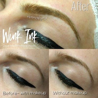 Microblading- This client had good brows to begin with, but she wanted fullness and more definition in the arch. Mission accomplished!