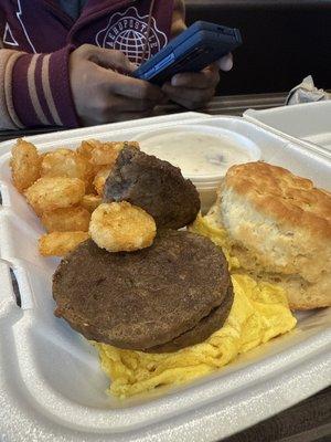 Hardee Breakfast Platter with two extra sausages