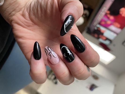 Full set with gel plus design