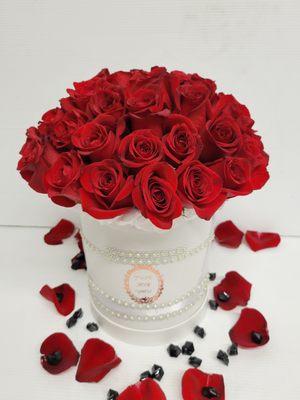 Box of Red Roses.