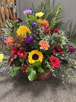 Gorgeous floral basket bright colors