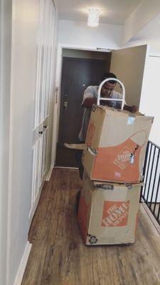 Our once brand new moving boxes that arrived torn and shredded with items broken inside.