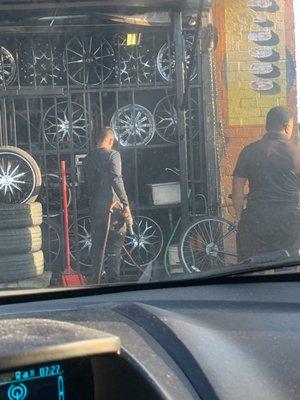 Walks away after saying it's my fault his tire is no good after 1 month