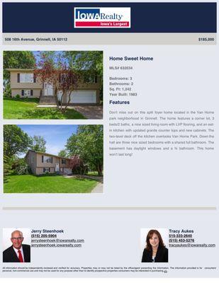 Open house this Sunday 1-4! Come see this beautiful home in Grinnell!