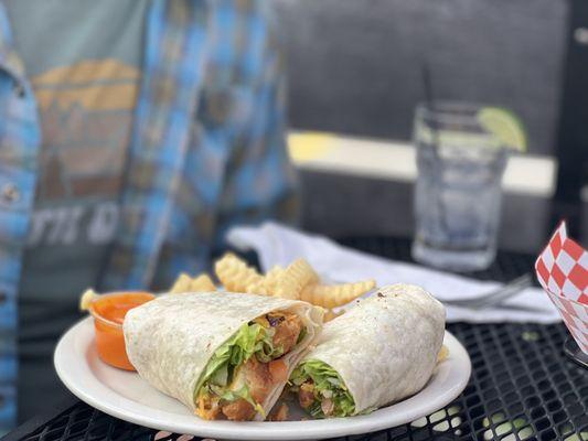 Buffalo Chicken Wrap with fried