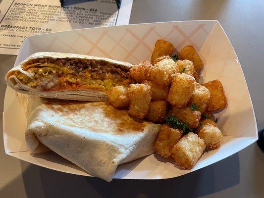 Vegan Crunch Wrap with Tater Tots
