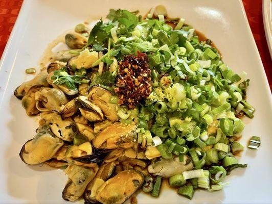 Mussels with Scallions