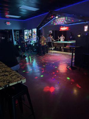 That's where you can dance and also play some pool