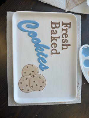 The finished product! $50 for this huge serving plate + $7 fee for all the paint & brushes