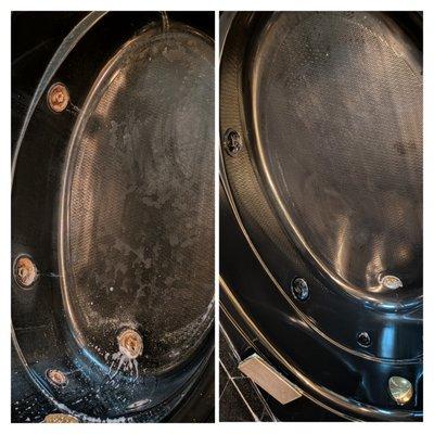 Before & After - Hard water build up in the jets