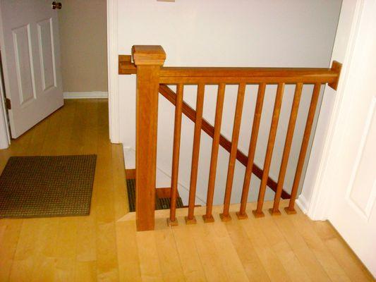 Octagonal spindles, cherry, to match those on our bed.