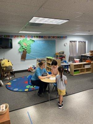 Finding their names and singing the "We're so happy you're here" sing!