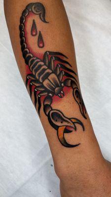American Traditional Tattoo Scorpion