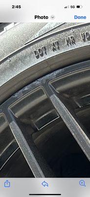 Damage to rim