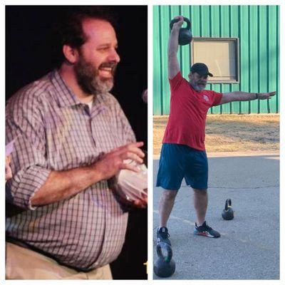 LEFT: me about a decade ago (but also similar to how I was 3 years ago, before walking into CrossFit Cincinnati).
RIGHT: me last summer!