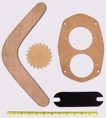 Boomerang is ¼" plywood, speaker baffle is ¼" MDF