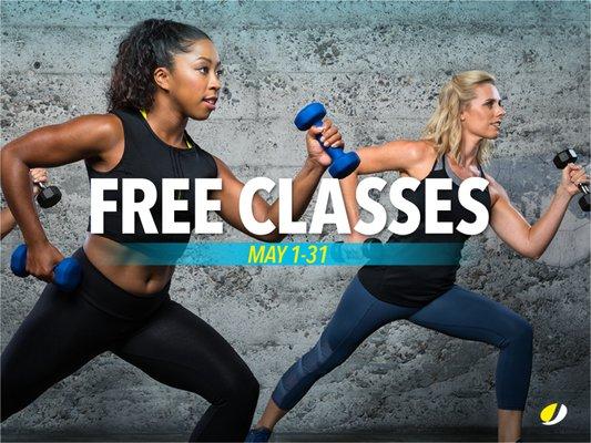 FREE CLASSES IN MAY! 2 locations, 10 classes per week!