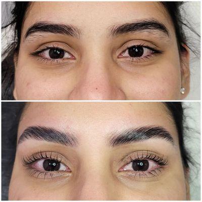 Lash lift, brow lamination and tint
