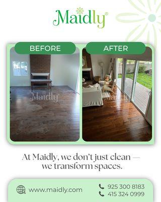 From mess to magic!
At Maidly, we don't just clean -- we transform.
Our team takes care of every detail!!!