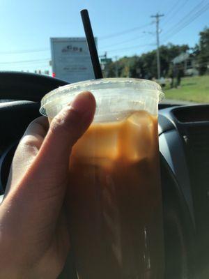 Medium Iced coffee with almond milk (so glad they have it!)