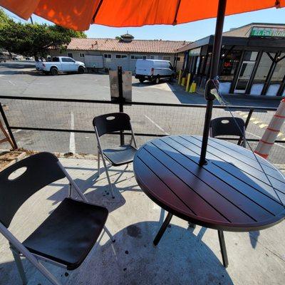 Sitting area while you wait for interior and exterior wipe down.