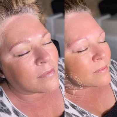 Microblading on the left