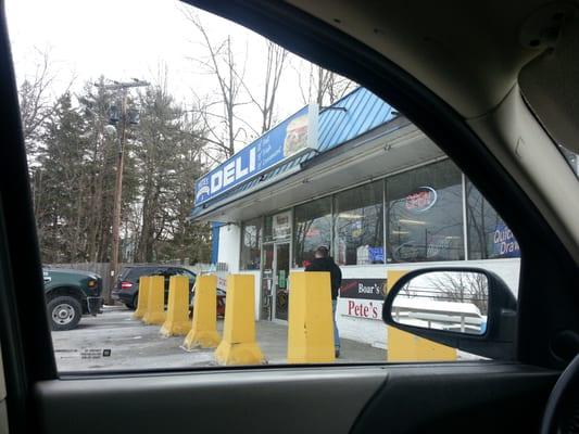 Store front with hot guy walking in