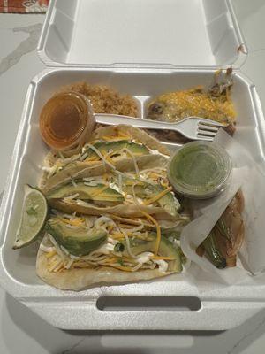 I just brought my food home from Taco T. It is excellent. Love the Tacos, refried beans, rice and grilled onions. Five Star. Julie A