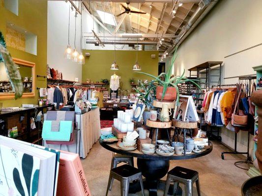 A little if everything: clothes, handbags, jewelry, soaps & lotions, books, candles, pottery. Love it all.