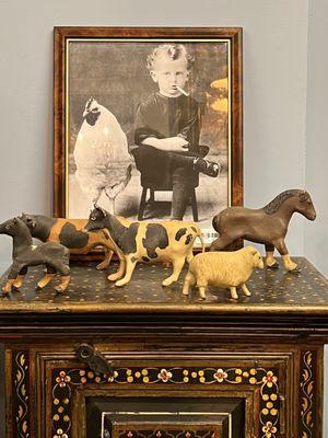 Antique rubber farm animals