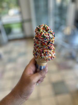 Vanilla with rainbow sprinkles