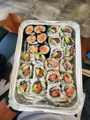 Spicy salmon, Tuna avocado, salmon avocado, spicy Tuna rolls