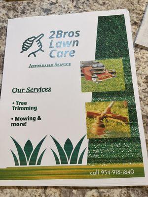 2 Bros lawncare