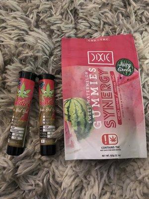 thc/cbd gummies and two prerolls