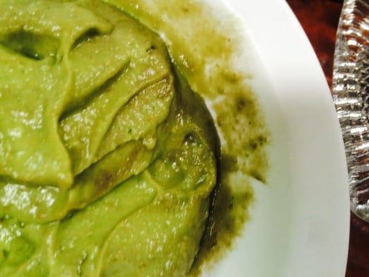 Midway during our dinner. The guacamole turned black. It's not supposed to be black.