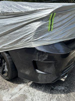 Before and after.   White car hit my granite crystal Dodge Charger.