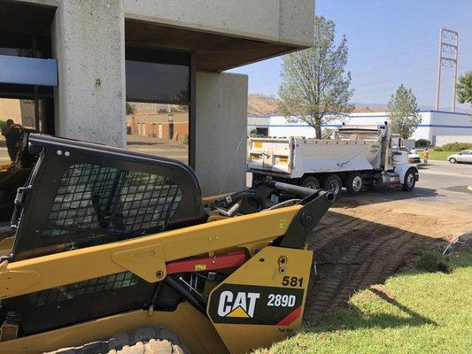 Grading in Santa Clarita. Dirt export.