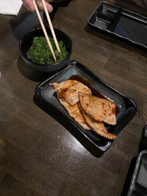 Seaweed Salad, Salmon Teriyaki