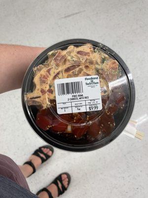 Spicy and shoyu ahi poke bowl