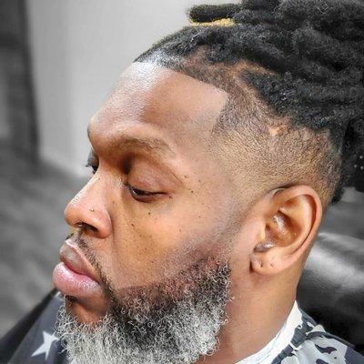 Adult drop fade with enhancements.