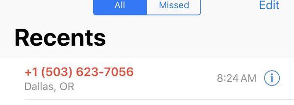 I'm in Portland Oregon,Never gone there never shopped there why are they calling me and why didn't they leave a message? UNPROFESSIONAL
