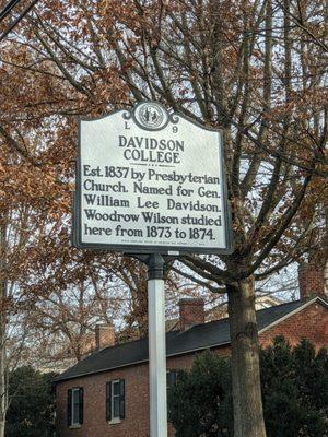 Davidson College Historical Marker