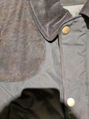 Supposed to be navy suede, but then they drew all over it with sharpie.