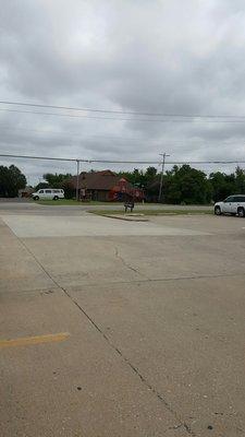 Across the street from the day care.
