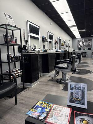 The inside of the Barber shop.