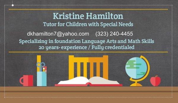 Kristine Hamilton Special Tutoring Services